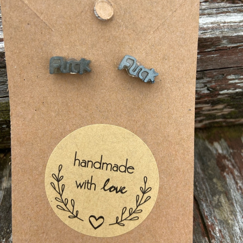 💋2/$10💋 Bad Word Babe Handmade Resin Earrings
